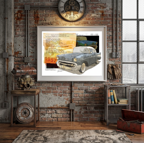 1957 Classic Car Fine Art Poster — Retro Vintage Automobile Print