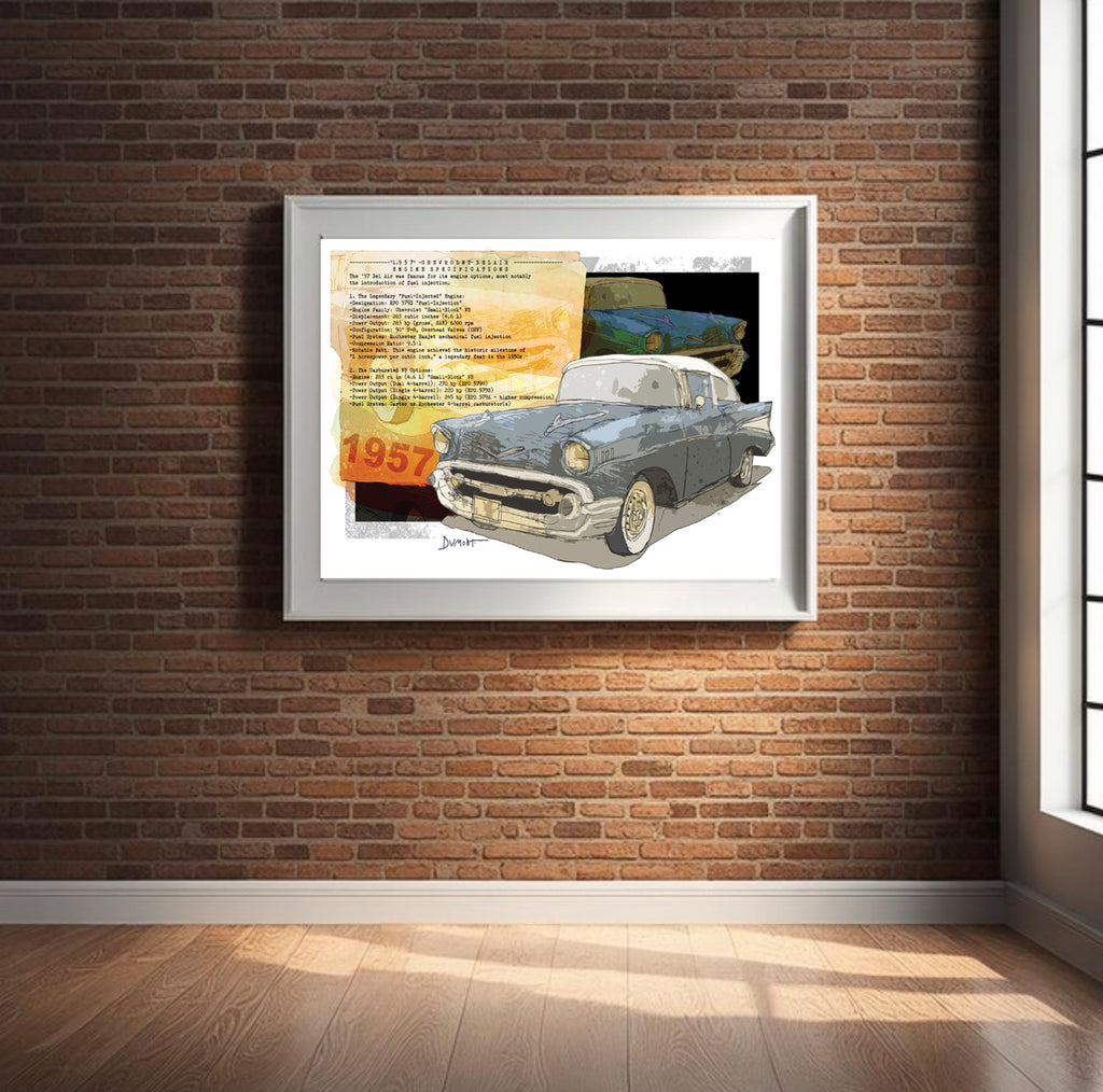 1957 Classic Car Fine Art Poster — Retro Vintage Automobile Print