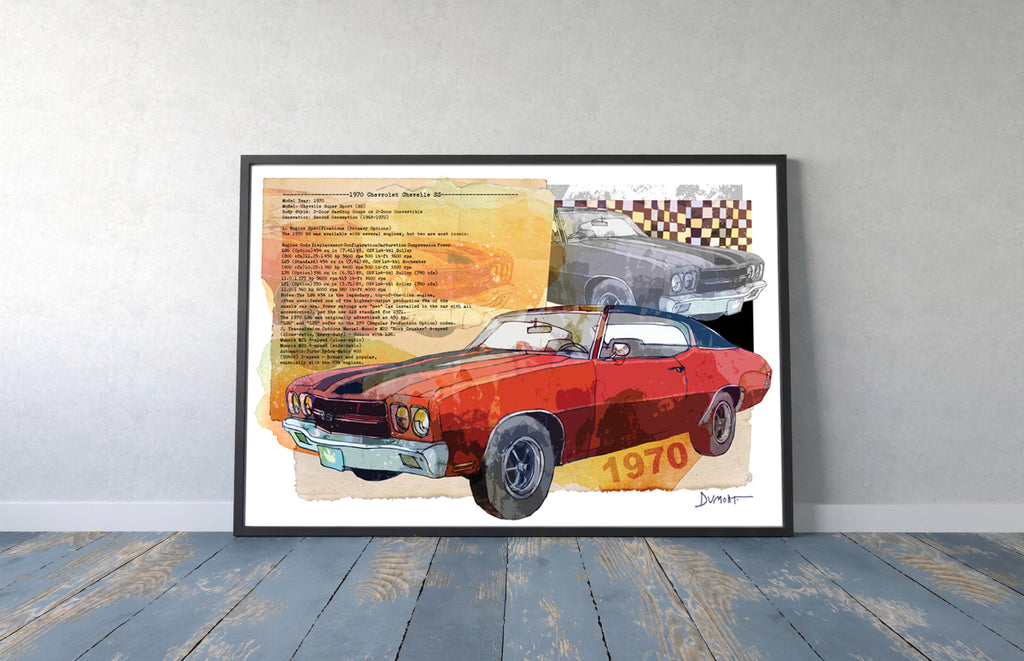 1970 Classic Muscle Car Fine Art Poster — Retro Automotive Wall Art