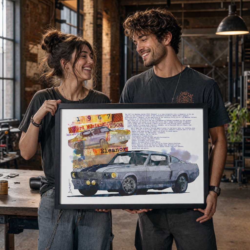 Eleanor Mustang Fine Art Poster — Vintage 1967 Muscle Car Wall Art