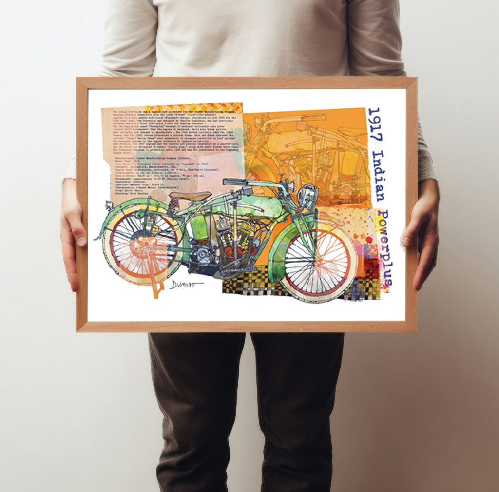1927 Indian Powerplus Motorcycle Fine Art Poster