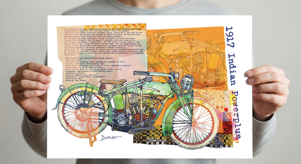 1927 Indian Powerplus Motorcycle Fine Art Poster