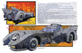 Batmobile Fine Art Poster — Vintage Comic Car Illustration with Gotham Text