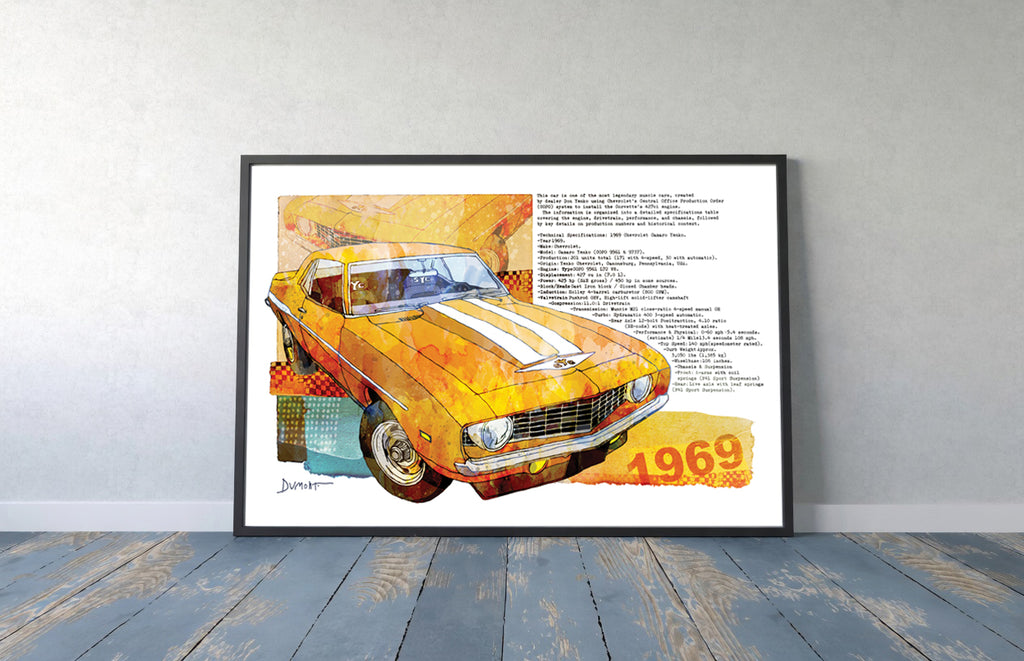 Chevrolet Camaro 1969 Yenko — Art Print