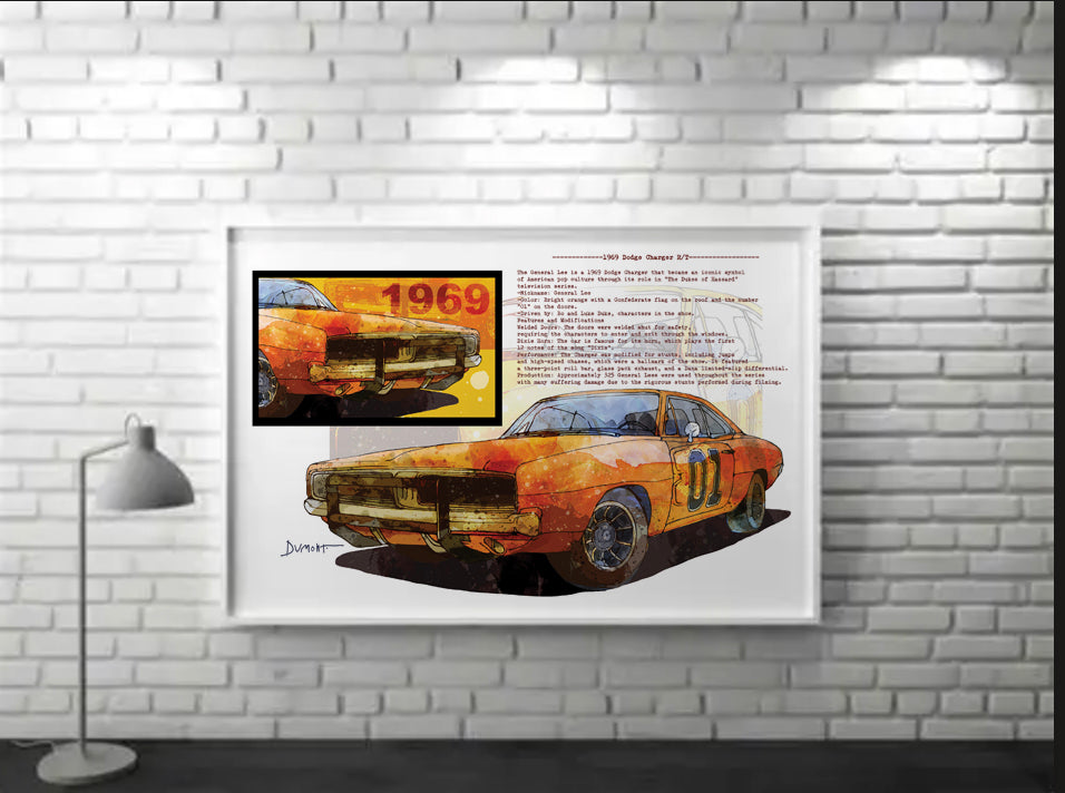Dodge Charger 1969 R/T (2) — Art Print.