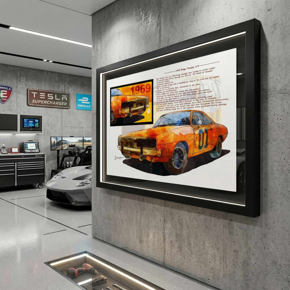 Dodge Charger 1969 R/T (2) — Art Print.