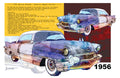 1956 Classic Car Fine Art Poster — Retro Cadillac Watercolor Print