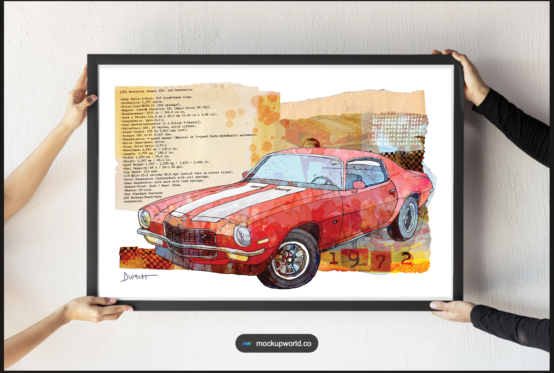 Chevrolet Camaro Z28 1972 — Art Print