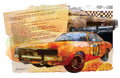 Vintage Charger Art Poster — "01" Racing Muscle Car Fine Art Print