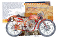 Vintage Ducati Motorcycle Fine Art Poster — 1949 Cucciolo Racing Print