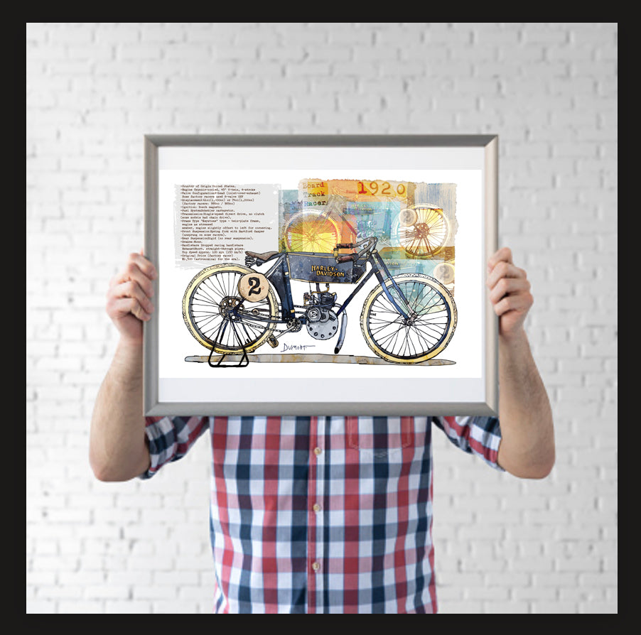 Harley-Davidson Board Track Racer 1916 — Art Print.