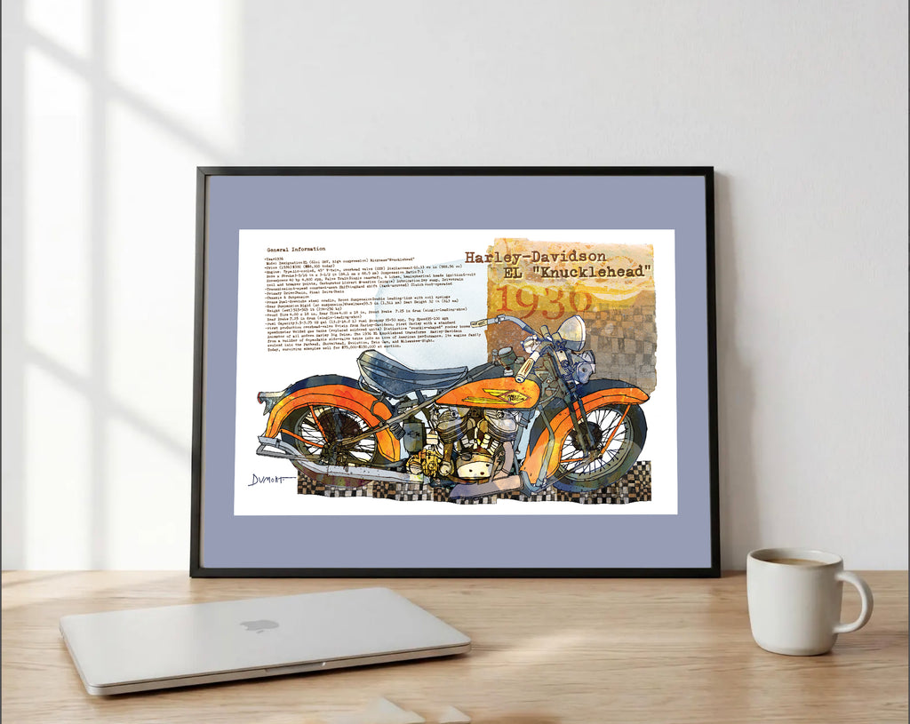 Harley-Davidson EL Knucklehead 1936 — Art Print.