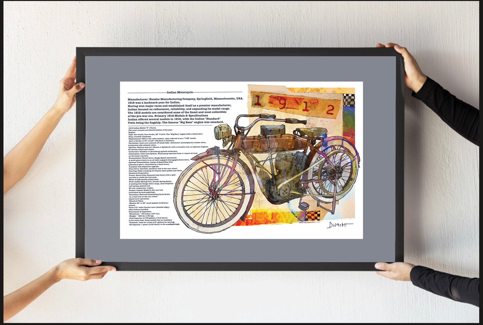 Indian Model F Twin 1912 — Art Print.
