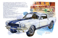Ford Mustang GT350 Watercolor Art Poster — 1965 Classic Car Print