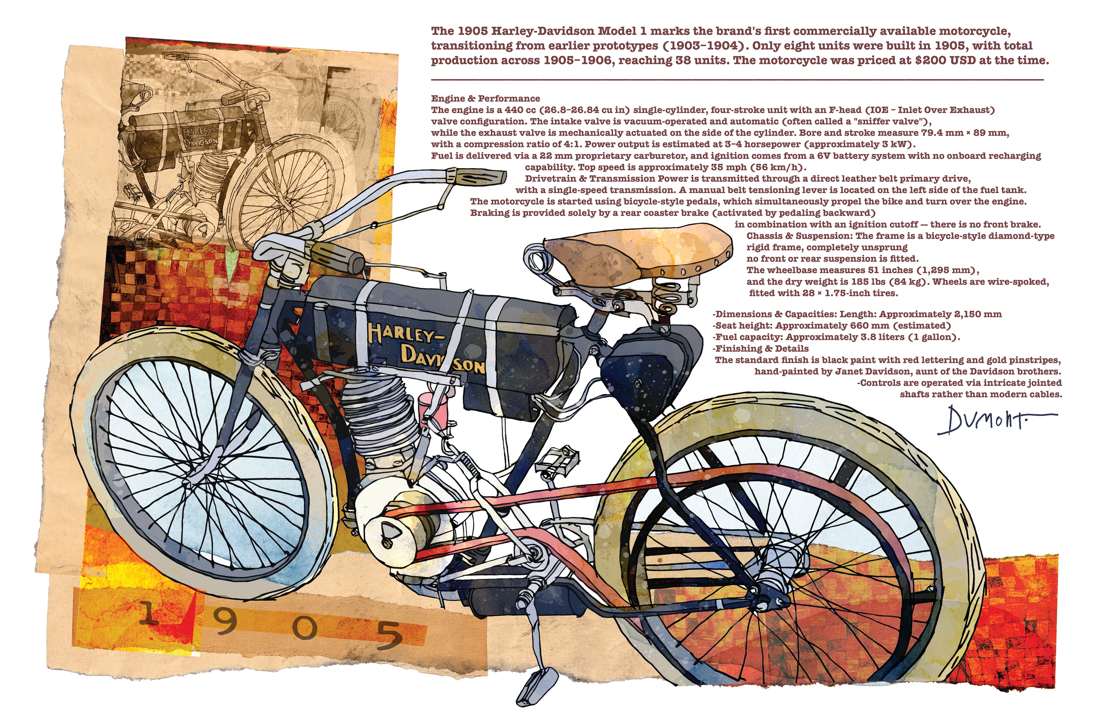 Harley-Davidson 1905 — Art Print.