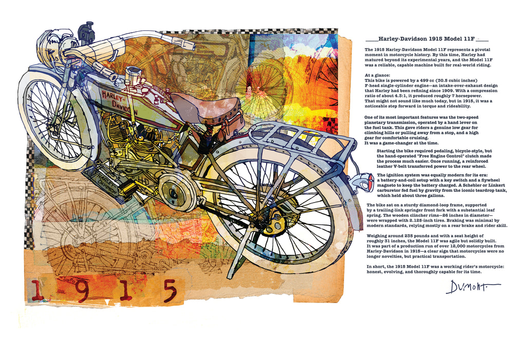 Harley-Davidson 1915 Model 11F — Art Print (2).