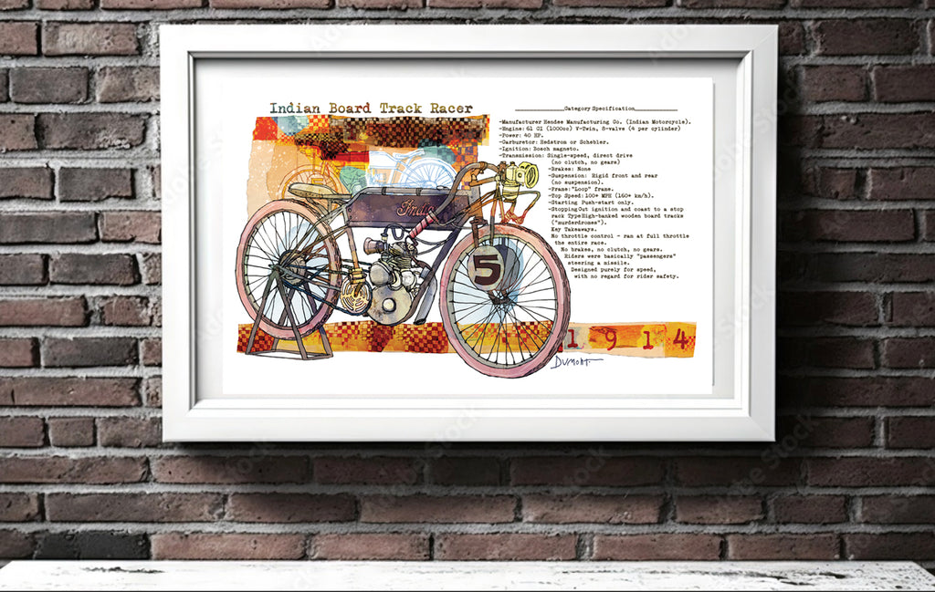 Indian 1914 Board Track Racer — Art Print
