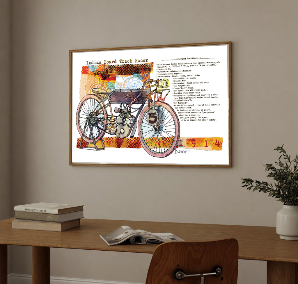 Indian 1914 Board Track Racer — Art Print