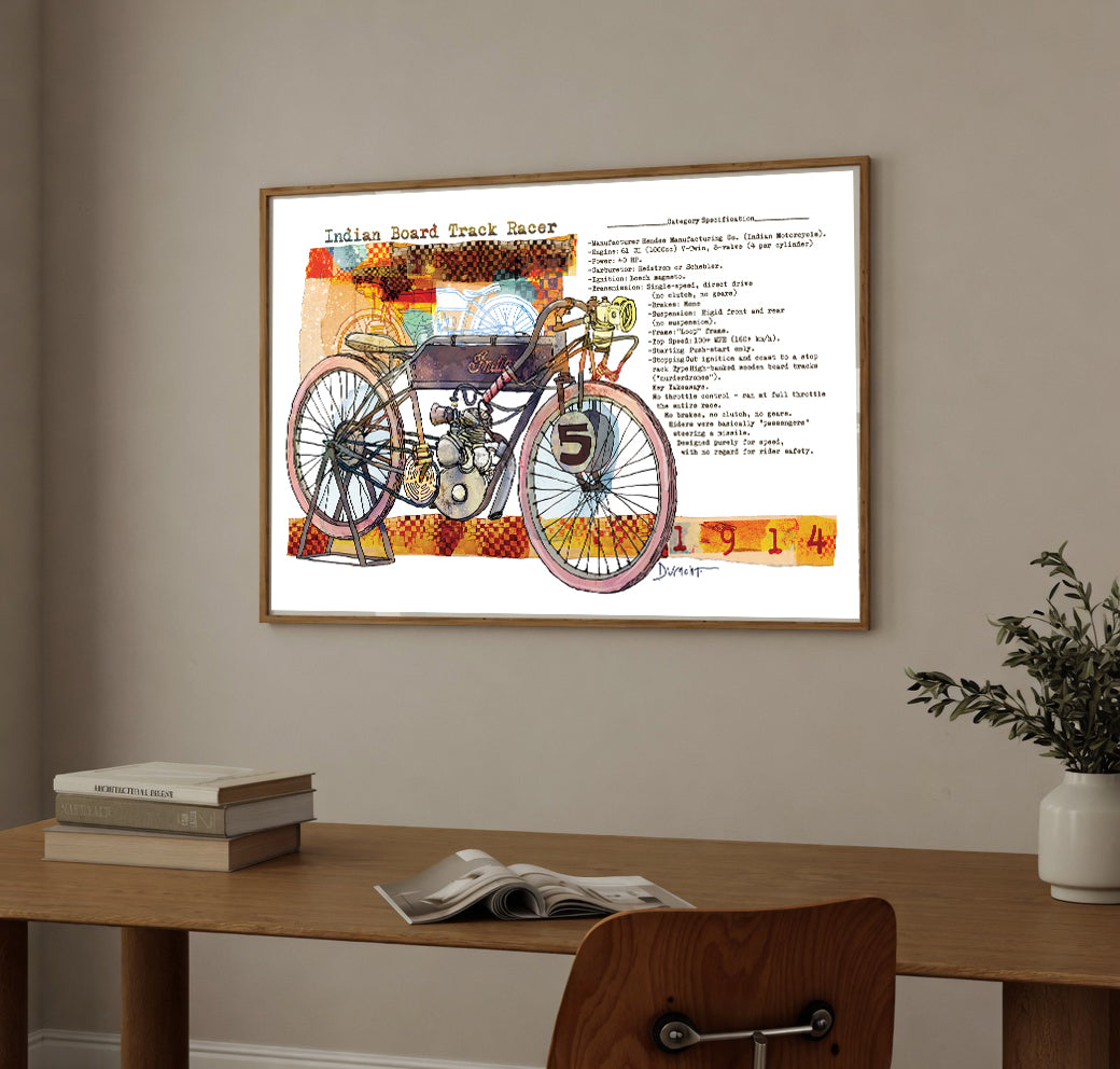 Indian 1914 Board Track Racer — Art Print