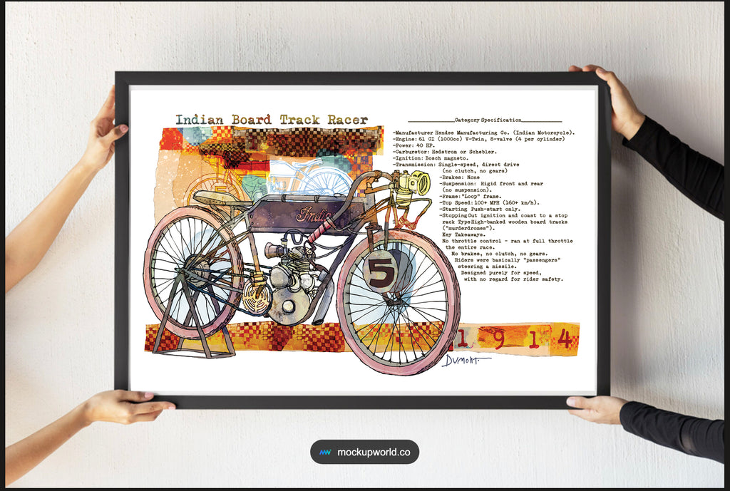 Indian 1914 Board Track Racer — Art Print