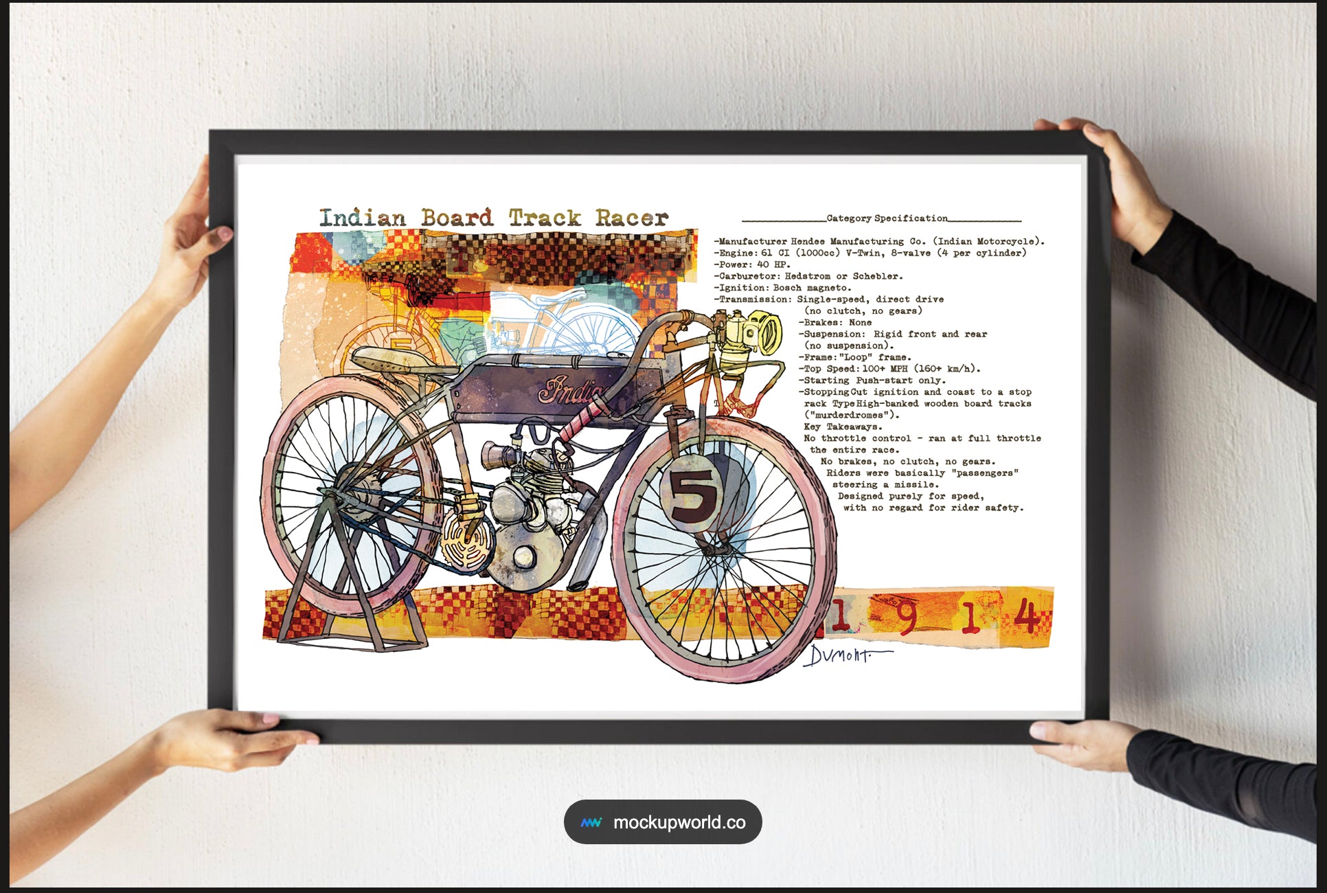 Indian 1914 Board Track Racer — Art Print