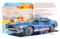 Vintage Mustang Fine Art Poster — 1971 Mustang BOSS/Classic Muscle Car Watercolor Print