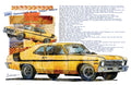 Vintage Yellow 1970 Chevy Nova Poster — Fine Art Car Print with Specs