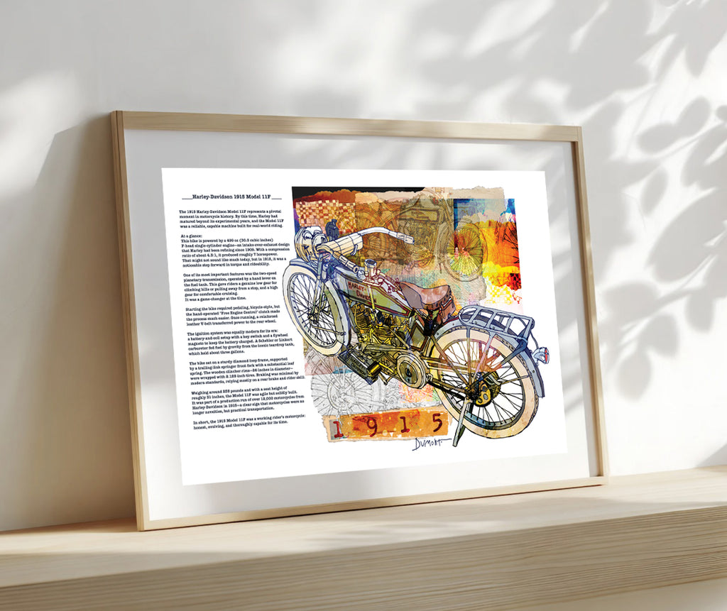 Harley-Davidson 1915 Model 11F — Art Print.
