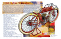 Vintage 1916 Indian Powerplus Motorcycle Fine Art Poster — Antique Bike Illustration & Specs