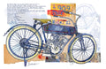 Vintage 1909 Motorcycle Fine Art Poster – Retro Biker Wall Art Print