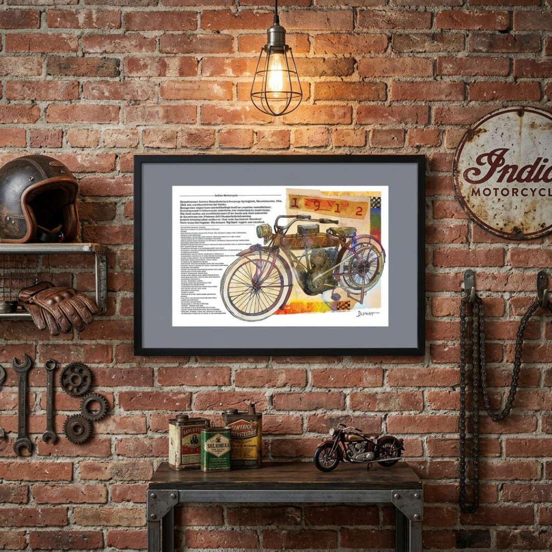 Indian Model F Twin 1912 — Art Print.