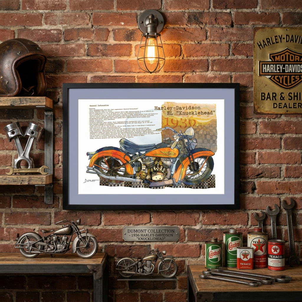 Harley-Davidson EL Knucklehead 1936 — Art Print.