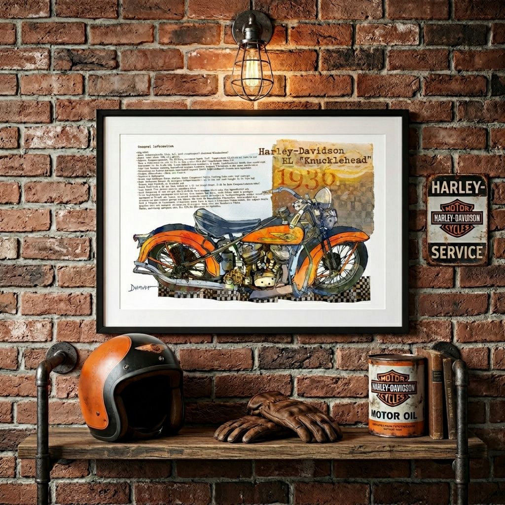 Harley-Davidson EL Knucklehead 1936 — Art Print.