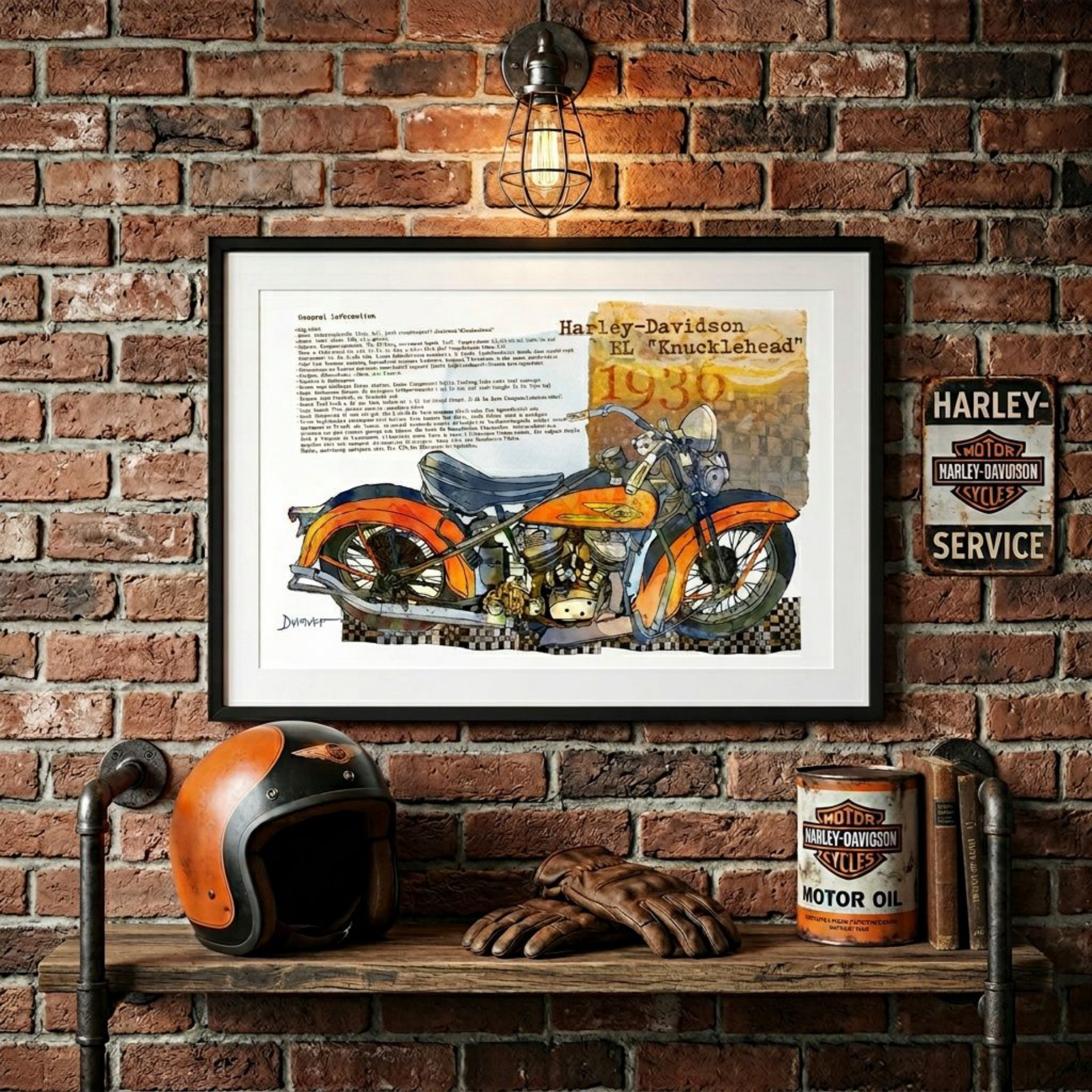 Harley-Davidson EL Knucklehead 1936 — Art Print.