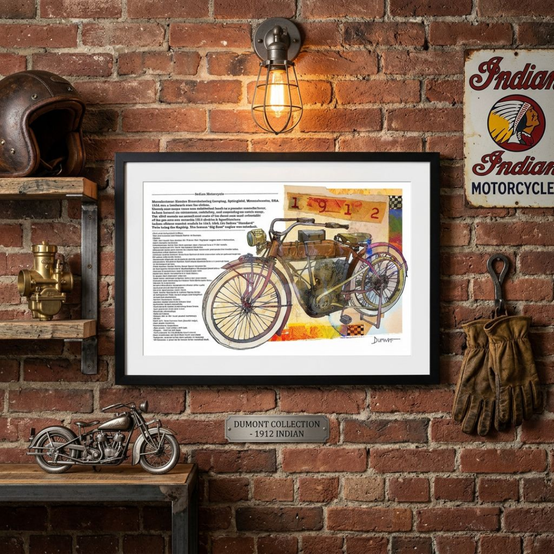 Indian Model F Twin 1912 — Art Print.