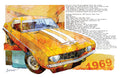 1969 Muscle Car Fine Art Poster — Retro Camaro Wall Art Print