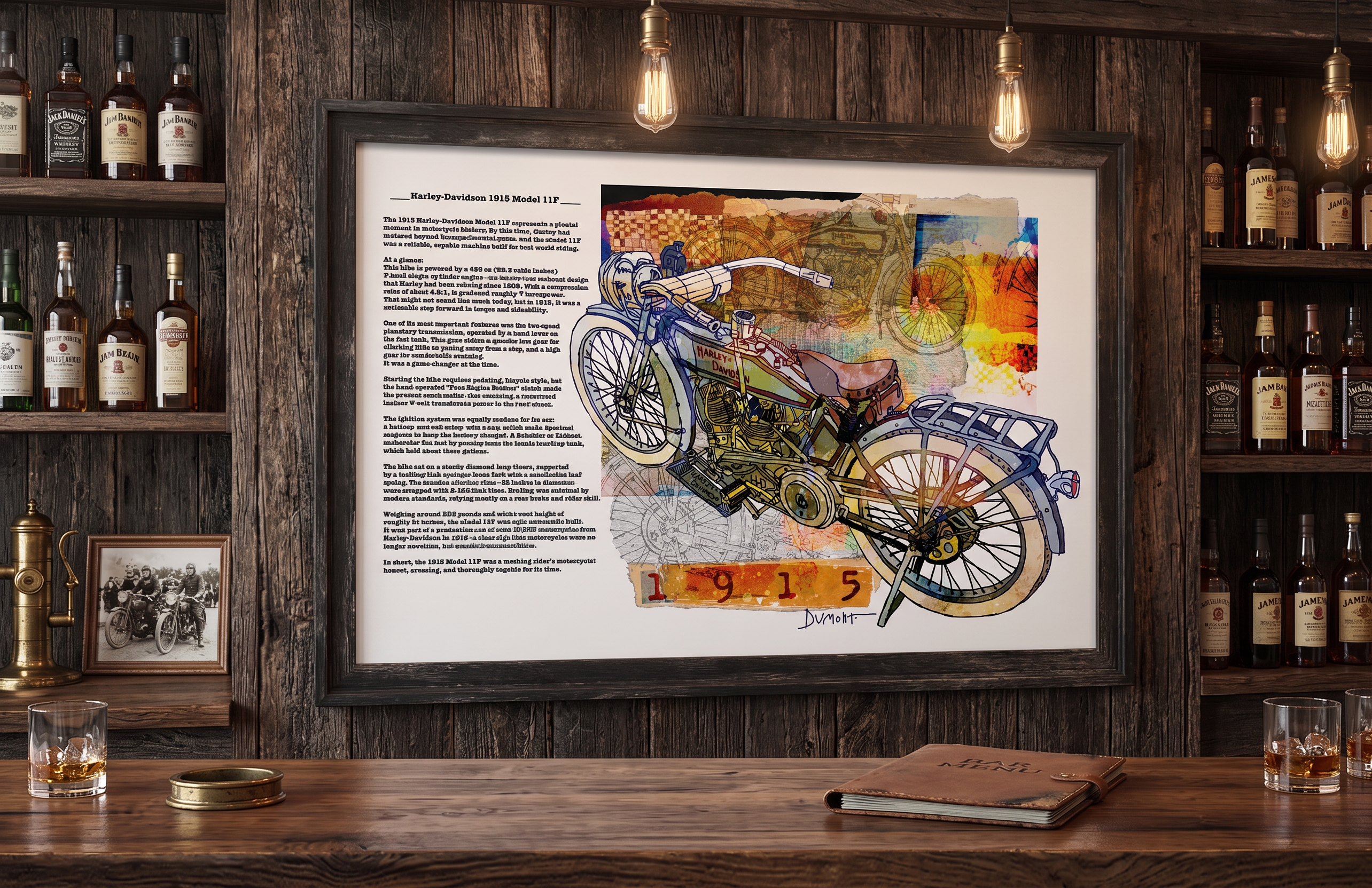 Harley-Davidson 1915 Model 11F — Art Print.