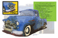 1957 Blue Pickup Fine Art Poster — Vintage Truck Wall Art Print