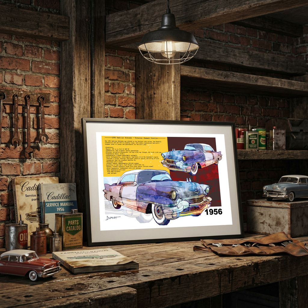 Cadillac Eldorado (2) 1956 — Art Print.