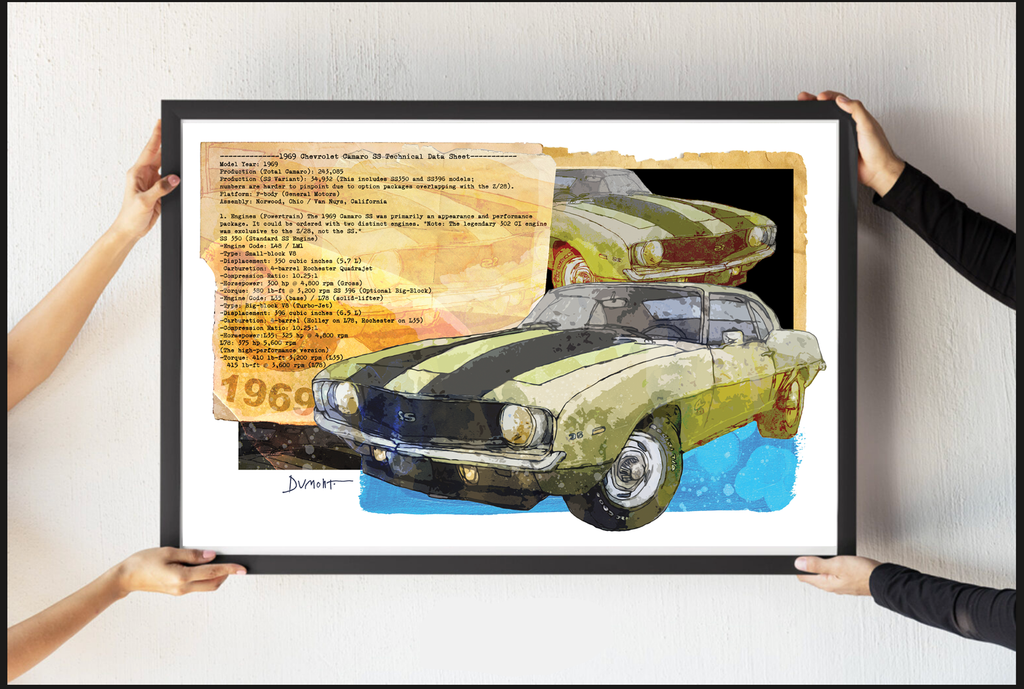 Chevrolet Camaro 1969 SS — Art Print.