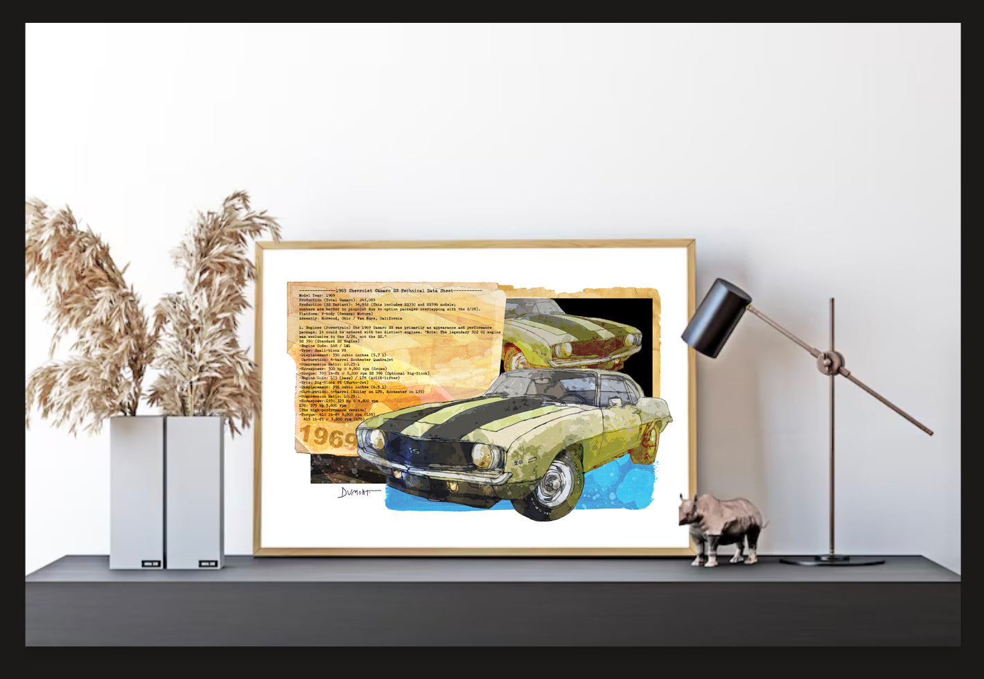 Chevrolet Camaro 1969 SS — Art Print.