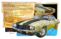 Classic 1969 Muscle Car Fine Art Poster - Retro Camaro Watercolor Print