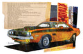 Vintage Muscle Car Fine Art Poster — 1970 Dodge Challenger Illustration