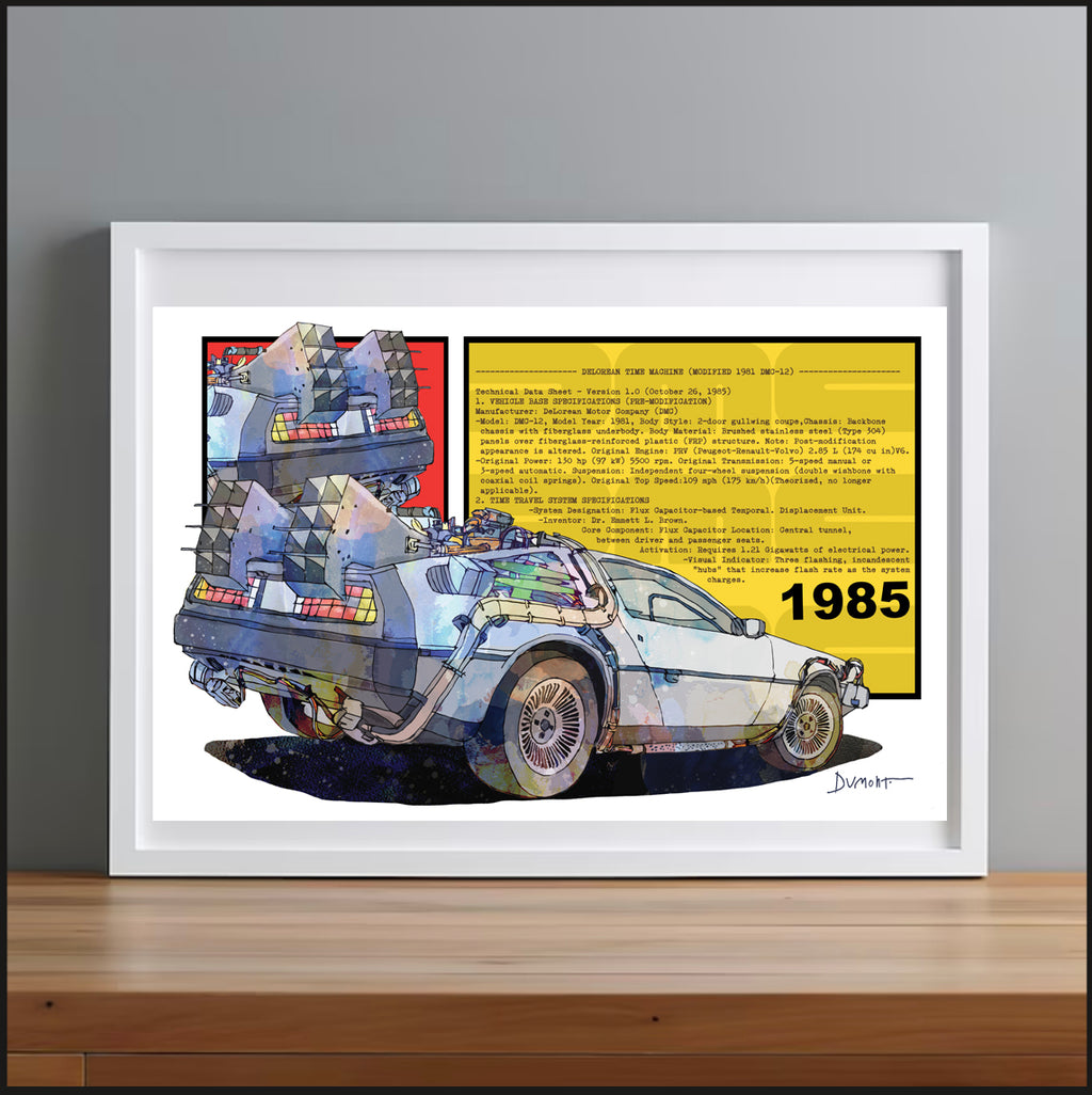 DeLorean DMC-12 1985 — Art Print.