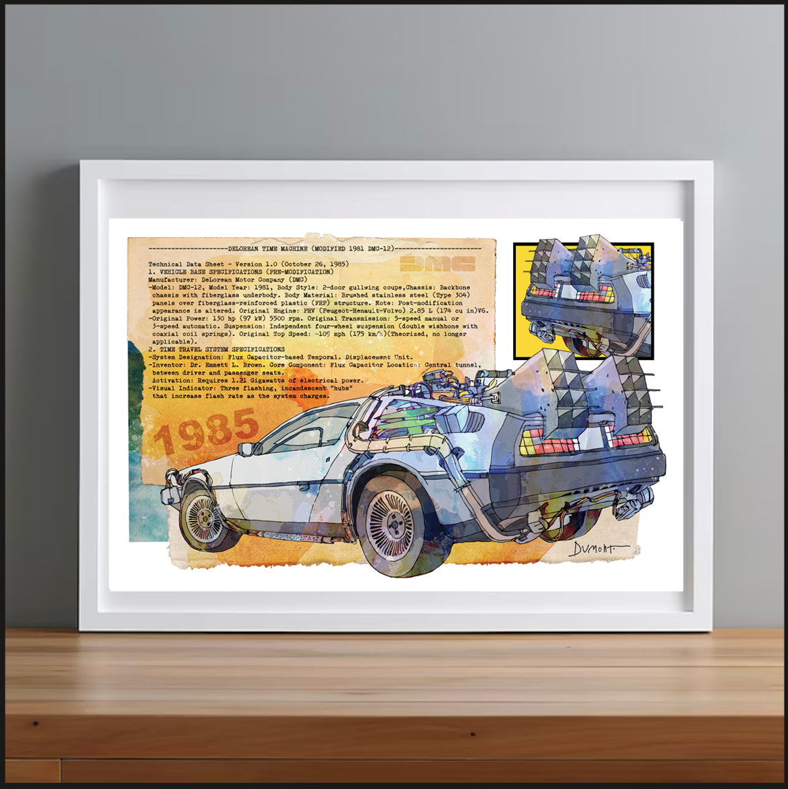 DeLorean DMC-12 1985 (2) — Art Print.