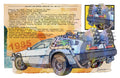Back to the Future DeLorean Fine Art Poster — 1985 Vintage Movie Car Wall Art